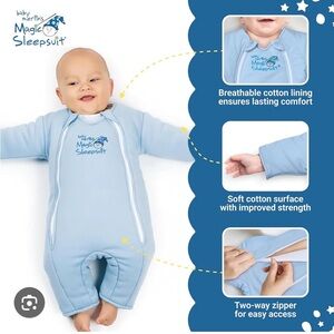 Baby Merlin's Magic Sleepsuit - Soft Blue Sleep Sack